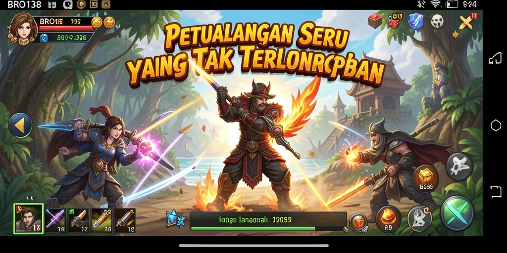 Tampilan menakjubkan dari gameplay petualangan BRO138.