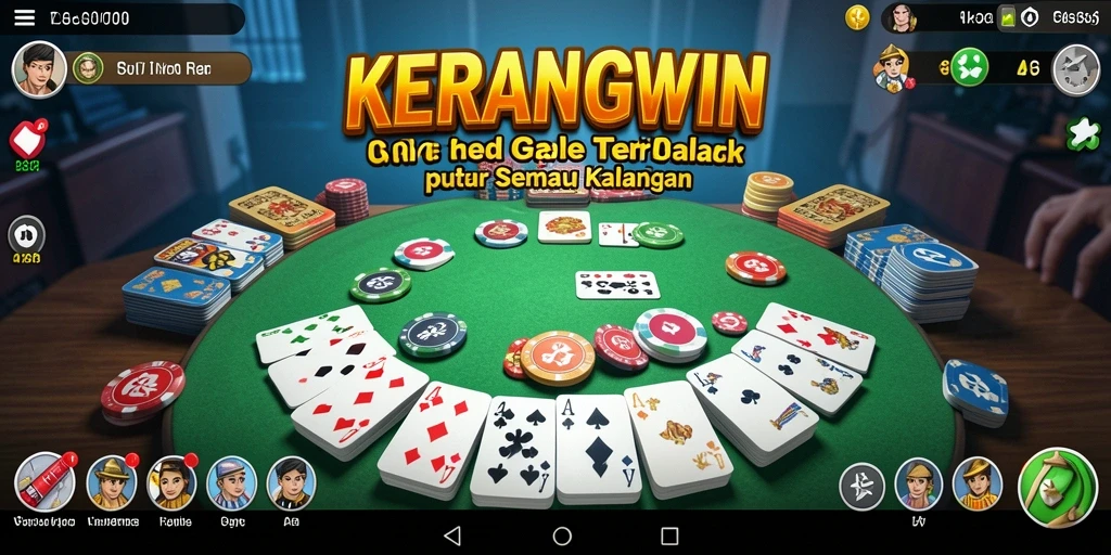 Screenshot gameplay KERANGWIN yang menunjukkan serunya bermain Gaple.