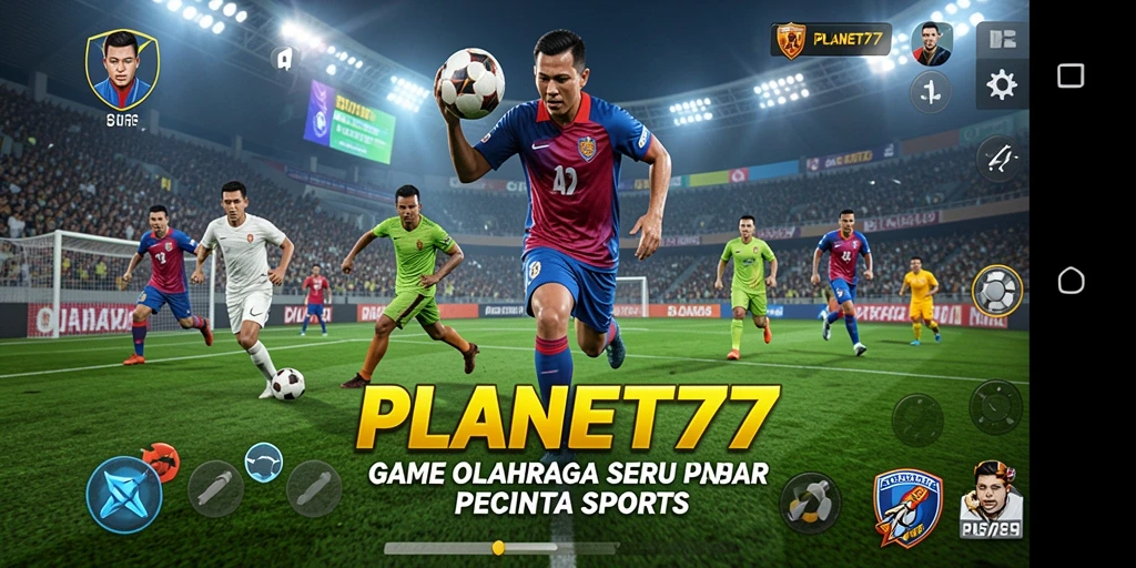 Screenshot utama dari gameplay SERU di PLANET77 saat berlaga dalam pertandingan olahraga.