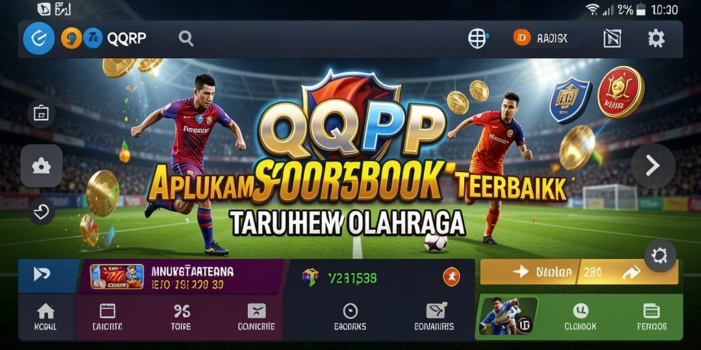 Screenshot utama QQRP menampilkan antarmuka taruhan olahraga yang interaktif.