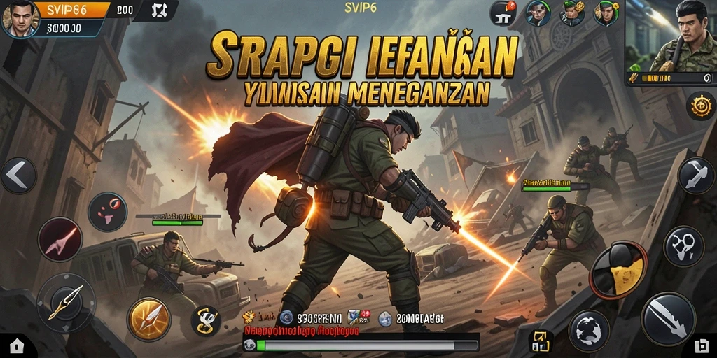 Tampilan gameplay menegangkan dalam SVIP6 dengan berbagai unit strategis.