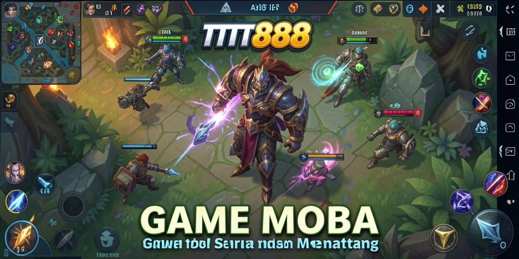 Tampilan menarik dari gameplay MOBA TTT888.