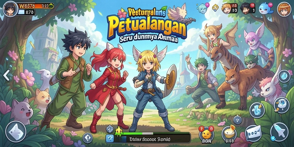 Screenshot gameplay WE878 menunjukkan pertarungan seru antara karakter anime.