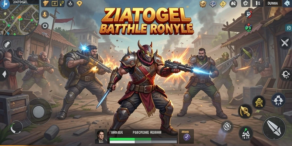 Gameplay seru ZIATOGEL dengan aksi Battle Royale yang intens.